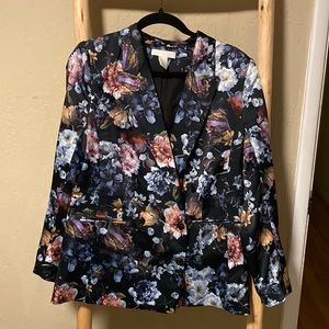 EUC black floral blazer